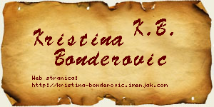 Kristina Bonderović vizit kartica